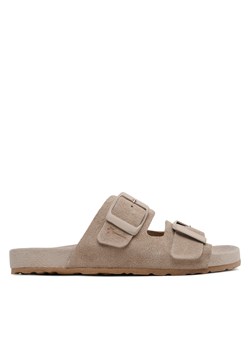 Klapki Manebi Suede Traveler Nordic Sandals W 1.9 RT Vintage Taupe ze sklepu eobuwie.pl w kategorii Klapki damskie - zdjęcie 171408988