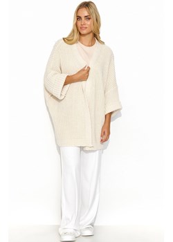 Damski sweter bez guzików jasnobeżowy S145, Kolor jasnobeżowy, Rozmiar one size, Makadamia ze sklepu Primodo w kategorii Swetry damskie - zdjęcie 171410046