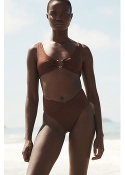 H & M - High Waist Cheeky Bikini bottoms - Brązowy ze sklepu H&M w kategorii Stroje kąpielowe - zdjęcie 171410245