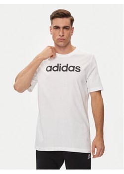 adidas T-Shirt Essentials Single Jersey Linear Embroidered Logo T-Shirt IC9276 Biały Regular Fit ze sklepu MODIVO w kategorii T-shirty męskie - zdjęcie 171411765