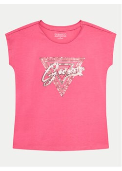 Guess T-Shirt J4GI21 K6YW4 Różowy Regular Fit ze sklepu MODIVO w kategorii Bluzki dziewczęce - zdjęcie 171412125