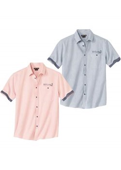 Zestaw 2 popelinowych koszul w paski ze sklepu Atlas For Men w kategorii Koszule męskie - zdjęcie 171421536