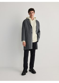 Reserved - Wełniany płaszcz - szary ze sklepu Reserved w kategorii Płaszcze męskie - zdjęcie 171422358
