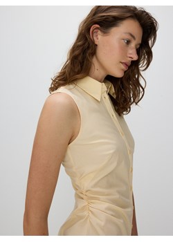 Reserved - Sukienka midi z kołnierzykiem - jasnożółty ze sklepu Reserved w kategorii Sukienki - zdjęcie 171425785