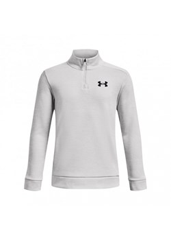 Chłopięca bluza treningowa nierozpinana bez kaptura Under Armour UA Armour Fleece 1/4 Zip - biała ze sklepu Sportstylestory.com w kategorii Bluzy chłopięce - zdjęcie 171426728