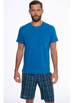 Bawełniana piżama męska Ethos 41294-55X, Kolor niebieski-kratka, Rozmiar L, Henderson ze sklepu Intymna w kategorii Piżamy męskie - zdjęcie 171426949