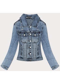 Klasyczna kurtka damska jeans niebieska (W025-B) ze sklepu goodlookin.pl w kategorii Kurtki damskie - zdjęcie 171427977