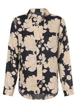 Franco Callegari Damska bluzka lniana Kobiety len granatowy wzorzysty ze sklepu vangraaf w kategorii Koszule damskie - zdjęcie 171428029