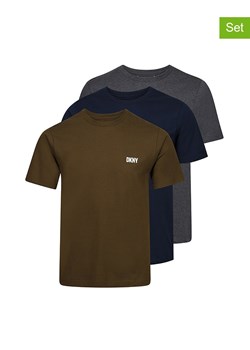 DKNY Koszulki (3 szt.) w kolorze oliwkowo-granatowo-szarym ze sklepu Limango Polska w kategorii T-shirty męskie - zdjęcie 171432387