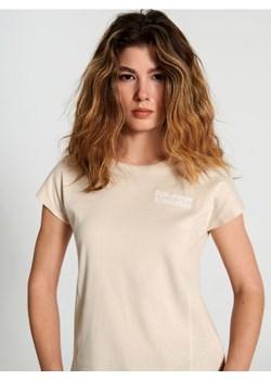 Sinsay - Koszulka z nadrukiem - beżowy ze sklepu Sinsay w kategorii Bluzki damskie - zdjęcie 171434866
