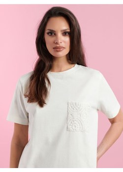 Sinsay - Koszulka z kieszonką - kremowy ze sklepu Sinsay w kategorii Bluzki damskie - zdjęcie 171434935