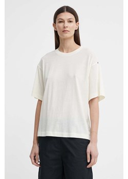 G-Star Raw t-shirt bawełniany damski kolor beżowy ze sklepu ANSWEAR.com w kategorii Bluzki damskie - zdjęcie 171435359
