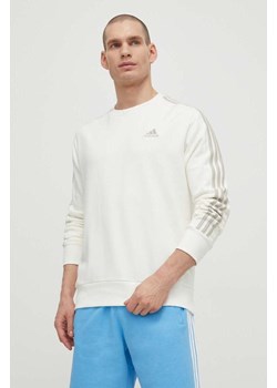 adidas bluza bawełniana męska kolor beżowy z aplikacją IS1351 ze sklepu ANSWEAR.com w kategorii Bluzy męskie - zdjęcie 171435395