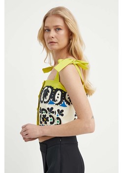 Luisa Spagnoli bluzka bawełniana BESANA kolor beżowy wzorzysta 540847 ze sklepu ANSWEAR.com w kategorii Bluzki damskie - zdjęcie 171435429