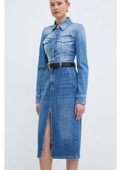 Marella spódnica jeansowa kolor niebieski midi prosta 2413101024200 ze sklepu ANSWEAR.com w kategorii Spódnice - zdjęcie 171435515