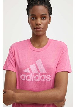 adidas t-shirt damski kolor różowy IS3631 ze sklepu ANSWEAR.com w kategorii Bluzki damskie - zdjęcie 171435758