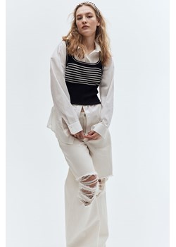 H & M - Dzianinowy top bez rękawów - Czarny ze sklepu H&M w kategorii Bluzki damskie - zdjęcie 171438115