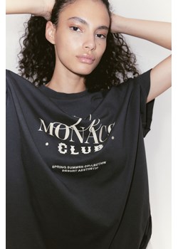 H & M - T-shirt oversize z motywem - Szary ze sklepu H&M w kategorii Bluzki damskie - zdjęcie 171438159
