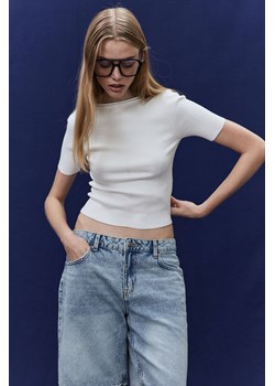H & M - Top z dzianiny w prążki - Biały ze sklepu H&M w kategorii Bluzki damskie - zdjęcie 171438257
