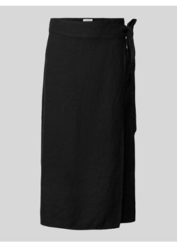 Spódnica kopertowa z lnu w jednolitym kolorze ze sklepu Peek&Cloppenburg  w kategorii Spódnice - zdjęcie 171438499