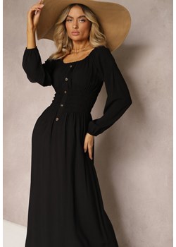 Czarna Rozkloszowana Sukienka z Wiskozy o Kroju Hiszpanki Batria ze sklepu Renee odzież w kategorii Sukienki - zdjęcie 171439288