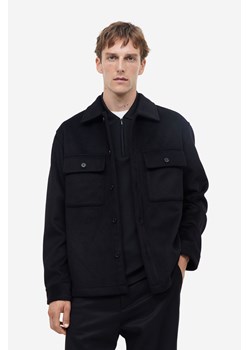 H & M - Koszula wierzchnia z domieszką wełny Regular Fit - Czarny ze sklepu H&M w kategorii Kurtki męskie - zdjęcie 171448047
