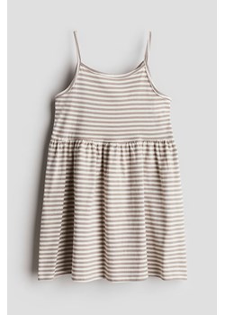 H & M - Sukienka z bawełnianego dżerseju - Brązowy ze sklepu H&M w kategorii Sukienki dziewczęce - zdjęcie 171448156