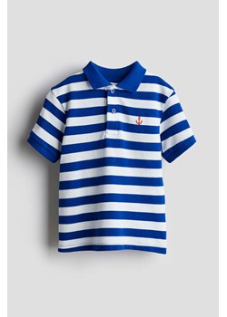 H & M - Top polo z bawełnianej piki - Niebieski ze sklepu H&M w kategorii T-shirty chłopięce - zdjęcie 171448189