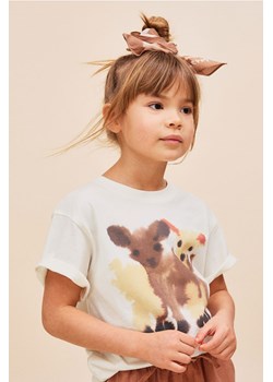 H & M - T-shirt z motywem zwierzęcym - Biały ze sklepu H&M w kategorii Bluzki dziewczęce - zdjęcie 171448196