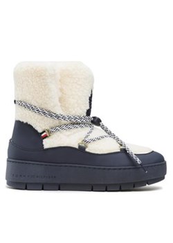 Tommy Hilfiger Śniegowce Th Faux Fur Snow Bootie FW0FW06850 Écru ze sklepu MODIVO w kategorii Śniegowce damskie - zdjęcie 171449205