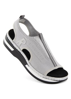 Komfortowe sandały damskie wsuwane Rieker V59B5-90 szare ze sklepu ButyModne.pl w kategorii Sandały damskie - zdjęcie 171449575