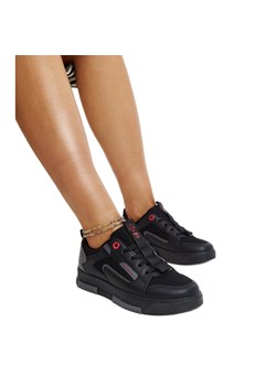 Czarno-szare sneakersy damskie Cross Jeans czarne ze sklepu ButyModne.pl w kategorii Buty sportowe damskie - zdjęcie 171449657