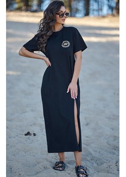 Sukienka maxi z rozcięciem czarna NU476, Kolor czarny, Rozmiar 40/42, NUMINOU ze sklepu Primodo w kategorii Sukienki - zdjęcie 171450306