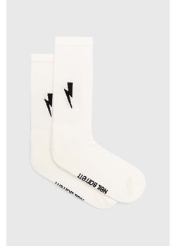 Neil Barrett skarpetki Bolt Cotton Skate Socks męskie kolor biały MY77116A-Y9400-526N ze sklepu PRM w kategorii Skarpetki męskie - zdjęcie 171450689