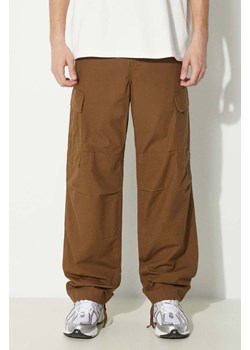 Carhartt WIP spodnie bawełniane Regular Cargo Pant kolor brązowy proste I032467.1ZD02 ze sklepu PRM w kategorii Spodnie męskie - zdjęcie 171450767