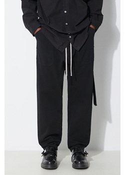 Rick Owens spodnie dresowe bawełniane kolor czarny gładkie DU01D1370.RIG.09 ze sklepu PRM w kategorii Spodnie męskie - zdjęcie 171450777