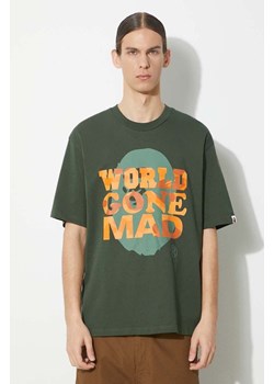 A Bathing Ape t-shirt bawełniany Bape Wgm Tee męski kolor zielony z nadrukiem 1J80109062 ze sklepu PRM w kategorii T-shirty męskie - zdjęcie 171450869