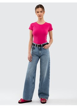 Koszulka damska z bawełny supima różowa Supiclassica 602 ze sklepu Big Star w kategorii Bluzki damskie - zdjęcie 171451965