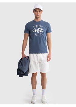 Koszulka męska bawełniana z nadrukiem niebieska Ratow 401 ze sklepu Big Star w kategorii T-shirty męskie - zdjęcie 171452009