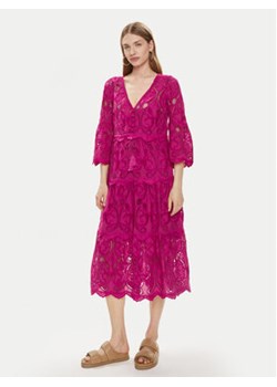 Luisa Spagnoli Sukienka letnia Pigna 540712 Różowy Regular Fit ze sklepu MODIVO w kategorii Sukienki - zdjęcie 171453739