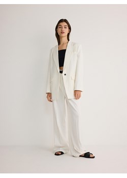Reserved - Spodnie w prążek - biały ze sklepu Reserved w kategorii Spodnie damskie - zdjęcie 171455019