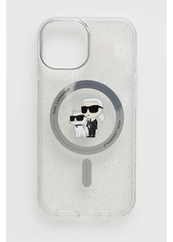 Karl Lagerfeld etui na telefon iPhone 15 6.1 kolor transparentny ze sklepu ANSWEAR.com w kategorii Etui - zdjęcie 171455879