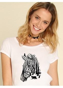 WOOOP Koszulka &quot;Zebra&quot; w kolorze białym ze sklepu Limango Polska w kategorii Bluzki damskie - zdjęcie 171456677