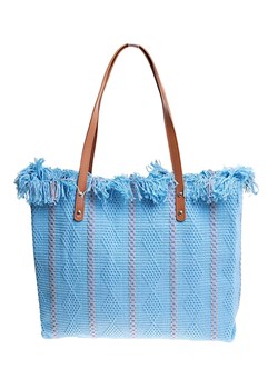 Duża niebieska parciana torba torebka Shopper Bag /H2-K24 TB546 M433/ ze sklepu Pantofelek24.pl w kategorii Torby Shopper bag - zdjęcie 171457435
