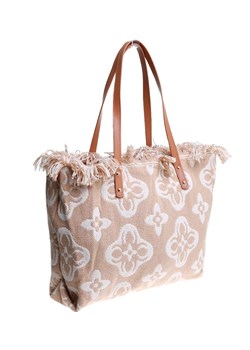 Duża beżowa parciana torba torebka Shopper Bag /H2-K22 TB547 M433/ ze sklepu Pantofelek24.pl w kategorii Torby Shopper bag - zdjęcie 171457439