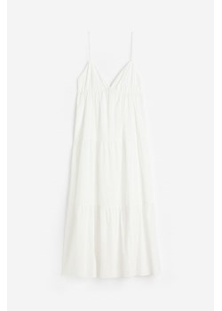 H & M - Bawełniana sukienka z falbaniastym dołem - Biały ze sklepu H&M w kategorii Sukienki - zdjęcie 171459937