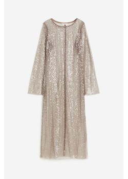 H & M - Siateczkowa sukienka z cekinami - Beżowy ze sklepu H&M w kategorii Sukienki - zdjęcie 171460029