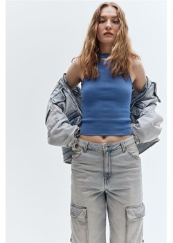 H & M - Dzianinowy top bez rękawów - Niebieski ze sklepu H&M w kategorii Bluzki damskie - zdjęcie 171460035