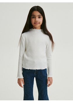 Reserved - Bluzka w prążki - biały ze sklepu Reserved w kategorii Bluzki dziewczęce - zdjęcie 171462105