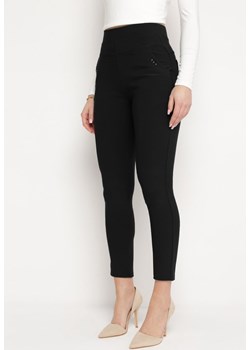 Czarne Spodnie Skinny z Gumką w Pasie i Kieszeniami Nellina ze sklepu Born2be Odzież w kategorii Spodnie damskie - zdjęcie 171462798